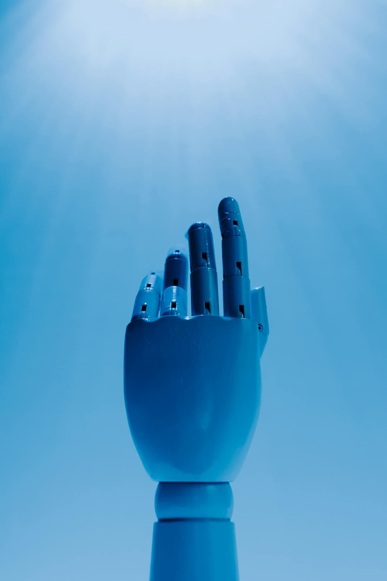 hand of robot indicates to ai powered